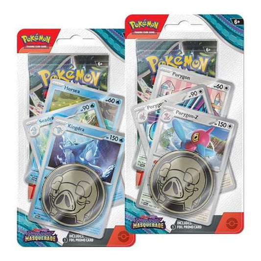 Pokemon TCG: Scarlet and Violet 6 Twilight Masquerade Premium Checklane Display Kingdra and Porygon-Z Promo Cards