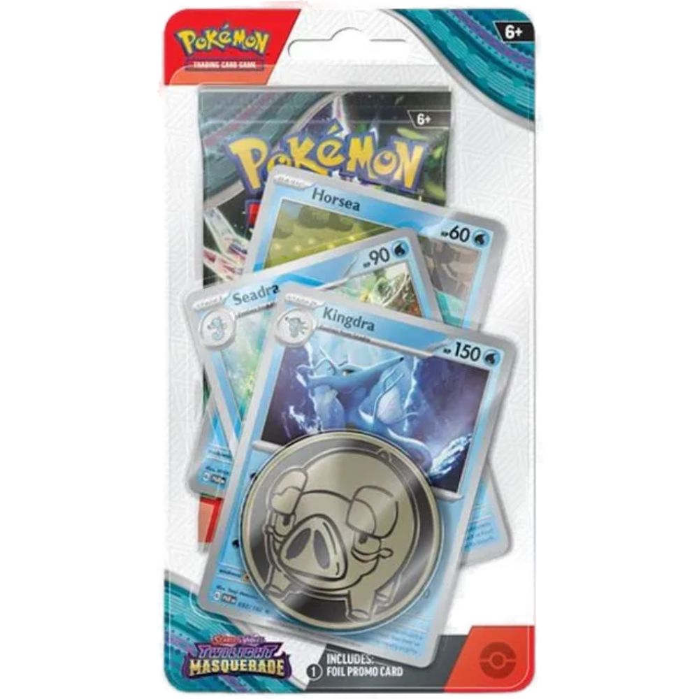 Pokemon TCG: Scarlet and Violet 6 Twilight Masquerade Premium Checklane Display Kingdra Promo Card