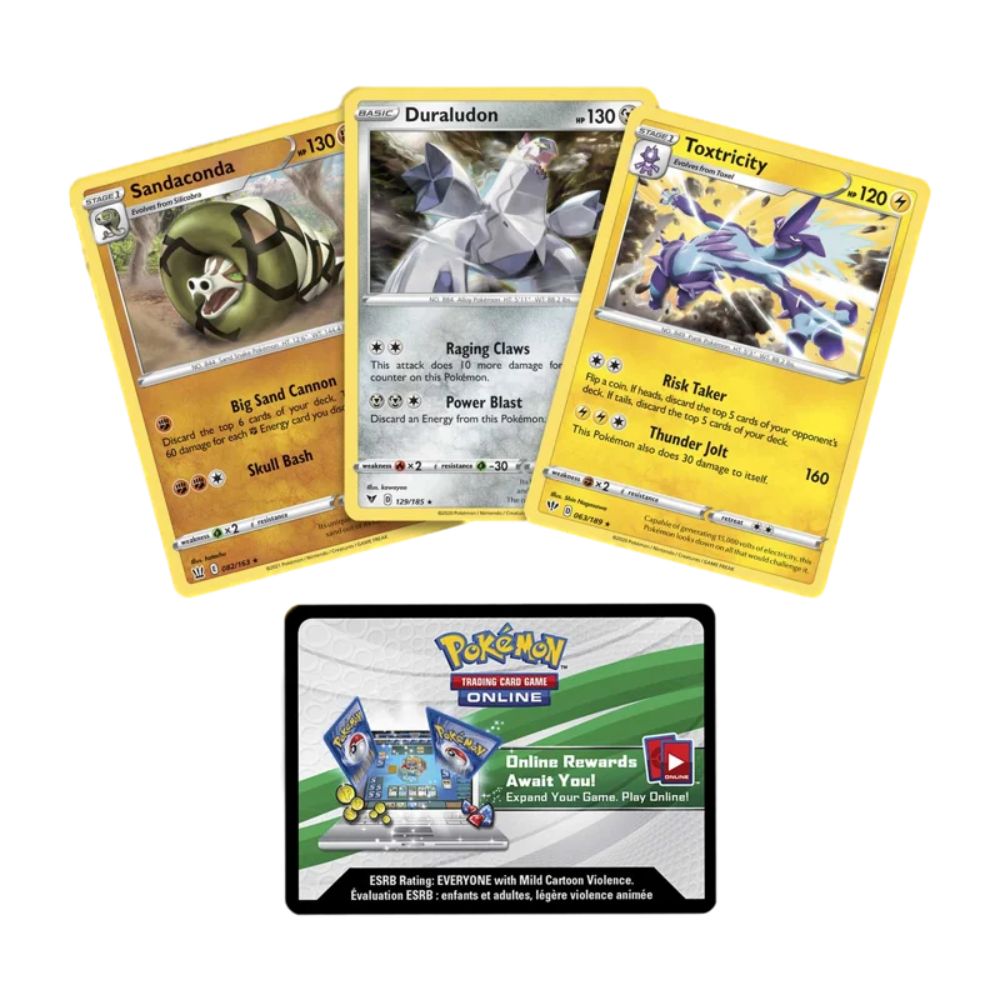 Pokémon TCG: Knock Out Collection Cards Featuring Toxtricity, Duraludon & Sandaconda