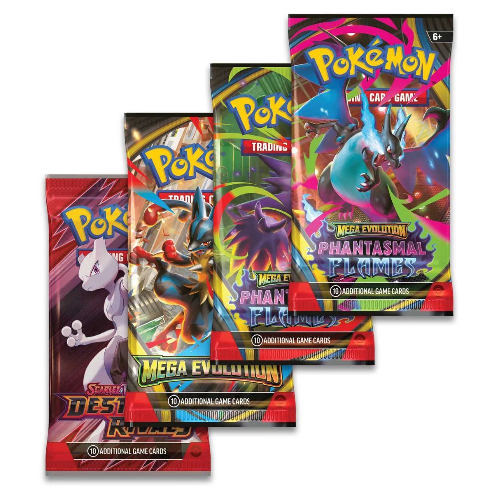 Pokémon TCG: Mega Charizard ex Tin booster packs