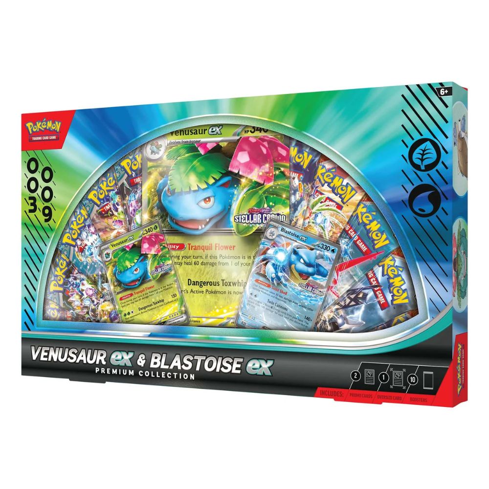 Pokemon TCG: Venusaur ex & Blastoise ex Premium Collection Side View