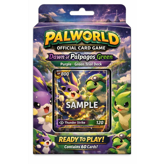 Palworld OFFICIAL CARD GAME - Dawn of Palpagos Green - Purple Trial Deck